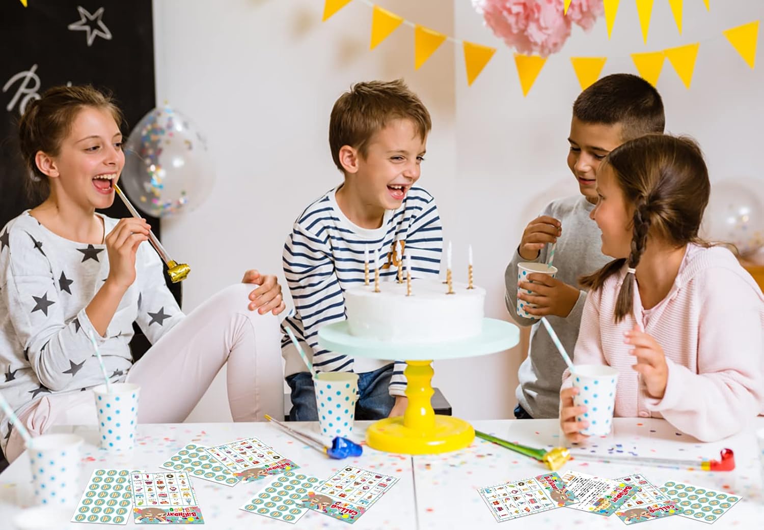 FLYAB Birthday Bingo Game for Kids Boys 26 Players Birthday Bingo Cards Birthday Party Game for School Classroom Family Activities Party Supplies Decorations Birthday Party Supplies