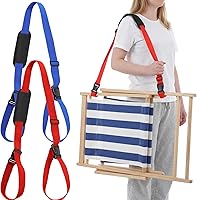 Vista 13 de Sanwuta 2 correas ajustables para silla de playa, correas para silla de campamento, correas para hombro, plegables, playa, mochilero, bicicletas