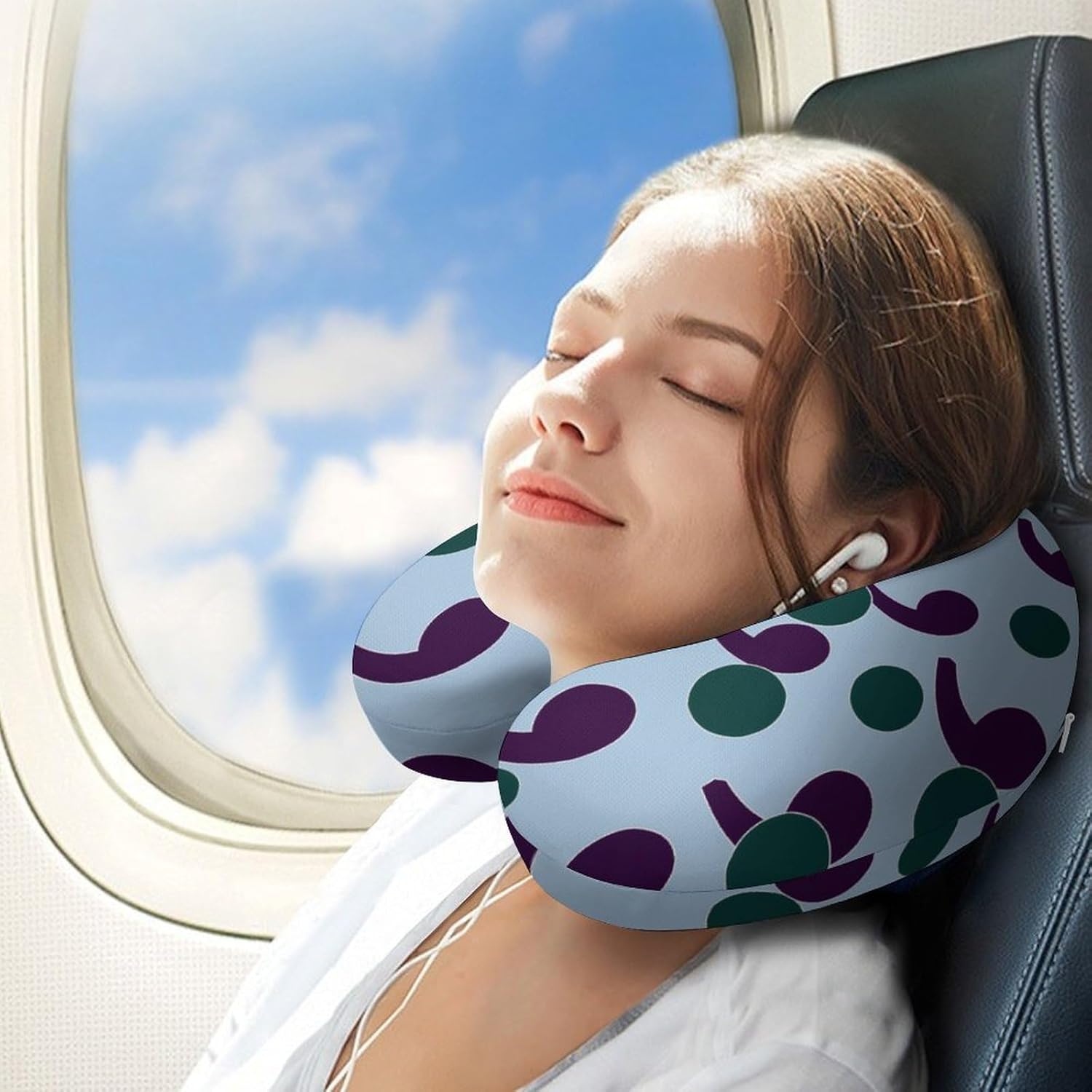 Semicolon Suicide Prevention Travel Pillow U Shape Neck Pillow Washable Pillowcase for Sleeping Chair