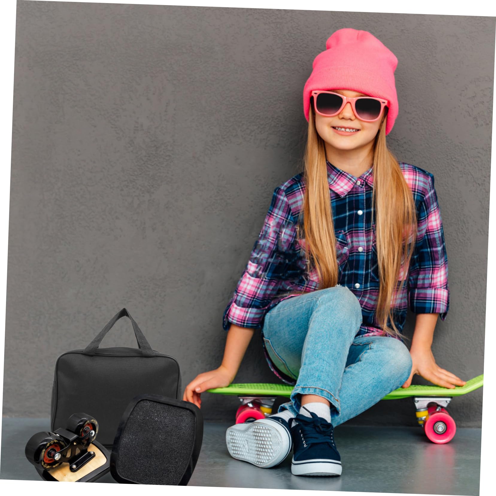 Mikikit Skating Bags for Roller Skates Drift Skate Bag Wear-resistant Pouch Hands-free Design Compact for