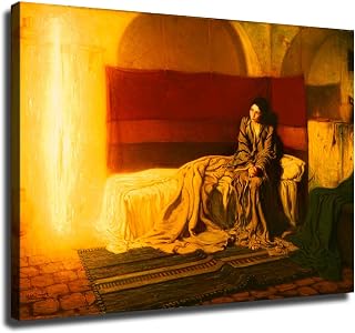 Tanner Annunciation Painting Art, Tanner's Annunciation Poster Canvas Wall Art, Ready to Hang Painting for Modern Aesthetic Living Room, Bedroom, Office Decor and Wall Decoration (16x24 inch,UnFramed)