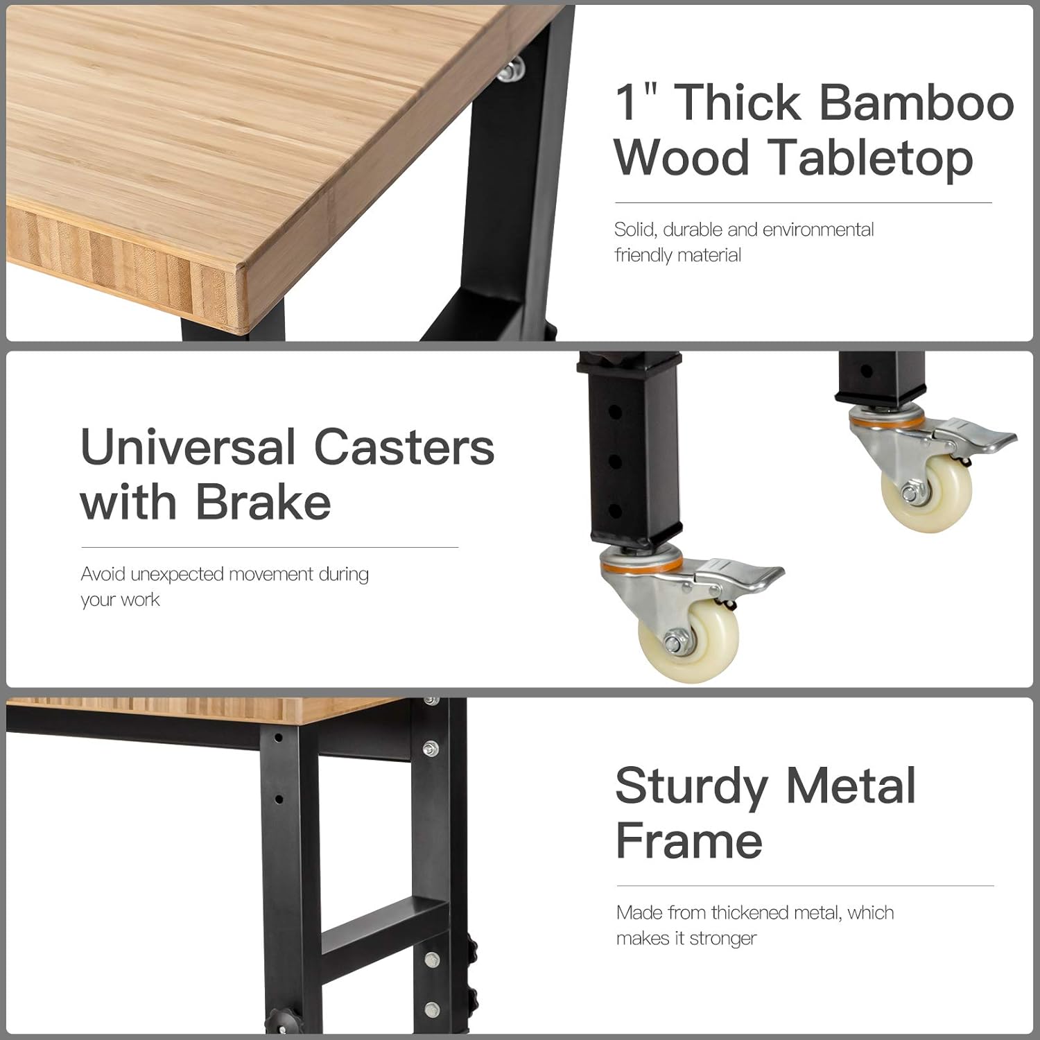 Up To 40% OFF Goplus Garage Workbench with Casters, 48 Adjustable Bamboo Top Mobile Work Bench, Heavy-Duty Steel Work Table Hardwood Workstation (with Casters-Natural) One-Day Sale: Up to 70% Off Goplus Garage Workbench with Casters, 48 Adjustable Bamboo Top Mobile Work Bench, Heavy-Duty Steel Work Table Hardwood Workstation (with Casters-Natural)
