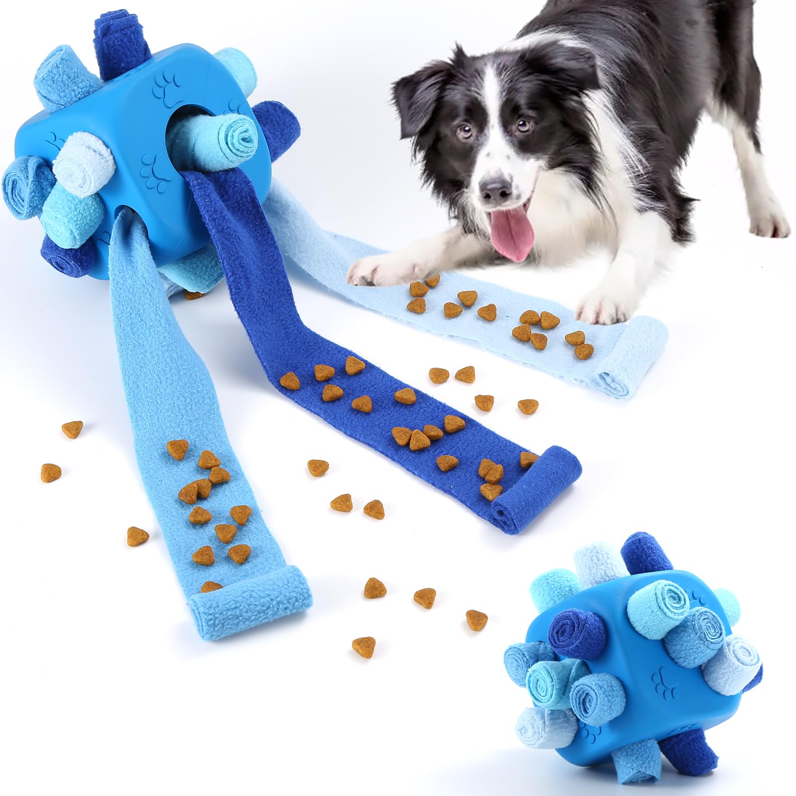 Yikko Pelota interactiva para perros, juguete de enriquecimiento para masticar perros, rompecabezas para perros, alimentador lento, juguete de estimulación para perros pequeños, medianos y grandes