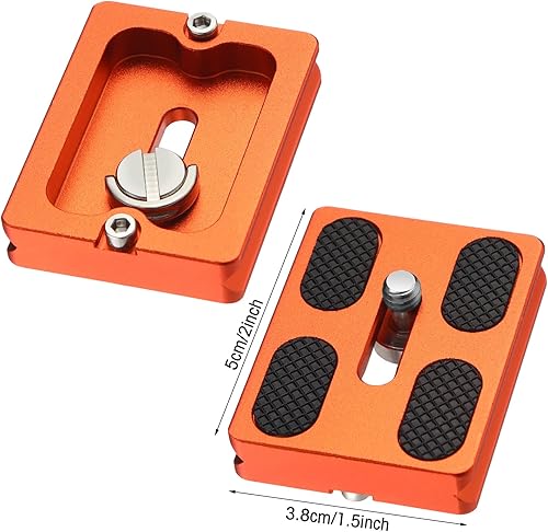 Vista 22 de Frienda 2 piezas de placa de liberación rápida de metal con tornillo de cámara de 1/4 a 20 placa de montaje de trípode se adapta estándar para Negro