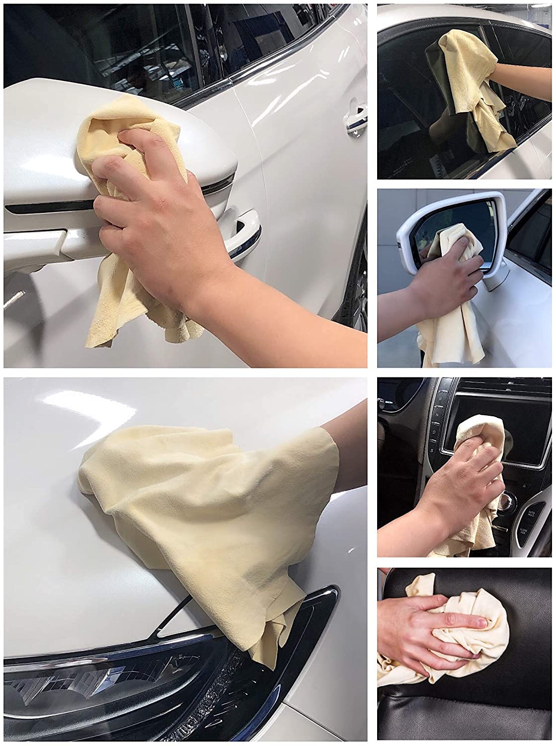 Auto Hub Ultra Absorbent Chamois Cleaning Cloths for Kitchen/Home/Office (1pc, Multi Color, Small: 48cmX32cm) 4
