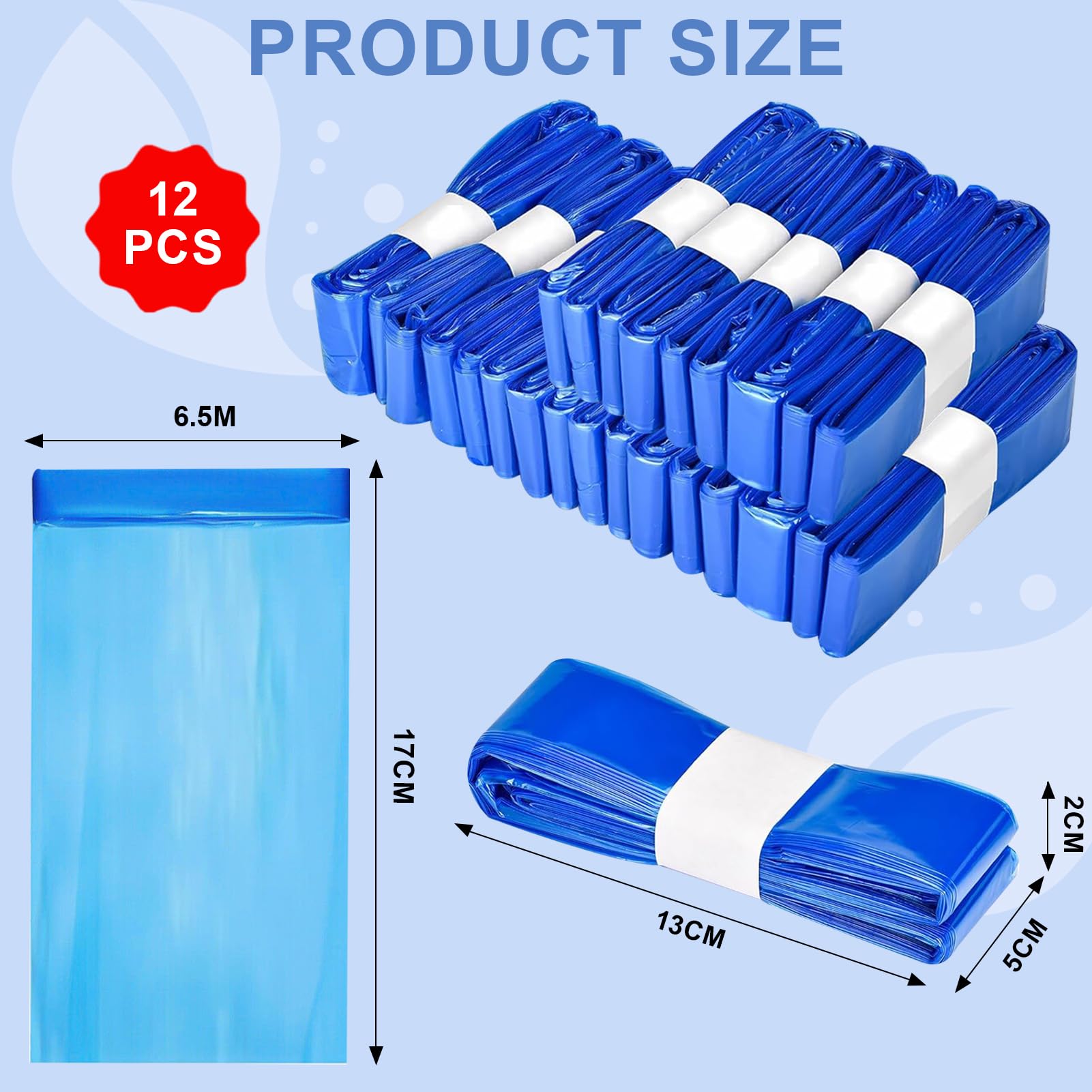 6.5M Recambios Compatible con Tommee Tippee 12 Piezas,Longitud Extendida, Engrosada Recambio Papelera Pañales Compatible con Tommee Tippee,Angelcare, Foppapedretti,LitterLocker, etc.