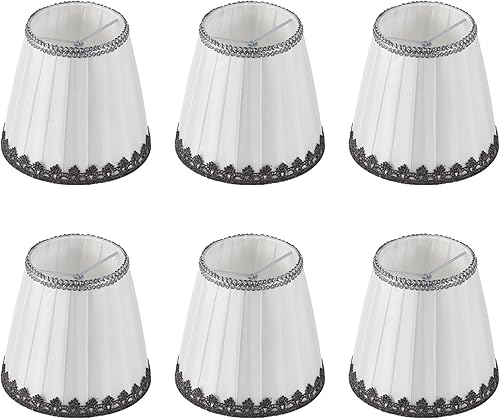 Miniatura 12 de Juego de 2 pantallas para lámpara de tambor de tela, 12.6"Dx9.5"H, para lámparas de mesa, de pie y colgantes, pantallas (ajuste de araña), pantallas