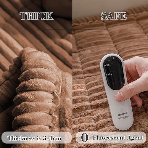 Miniatura 3 de Funda mullida para sofá para mascotas, lavable, antideslizante, lavable para sofás y protector de sofá para mascotas (marrón oscuro, 27.6 x 59