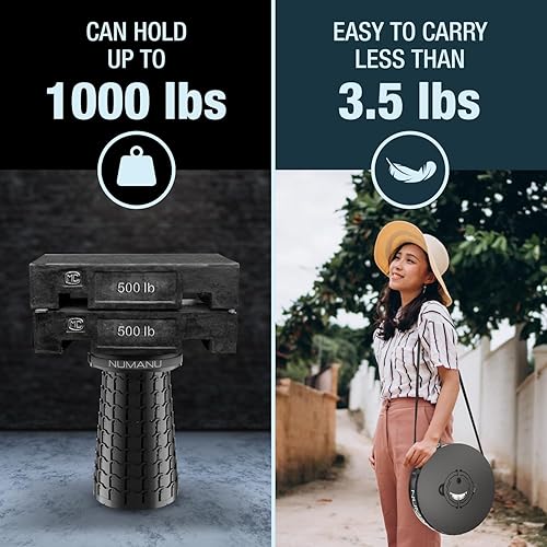 Miniatura 6 de NUMANU Paquete de 2 taburetes plegables XXL mejorados 2025 de 19.7 pulgadas, peso máximo de 1000 libras, asiento desplegable más ancho y alto, silla