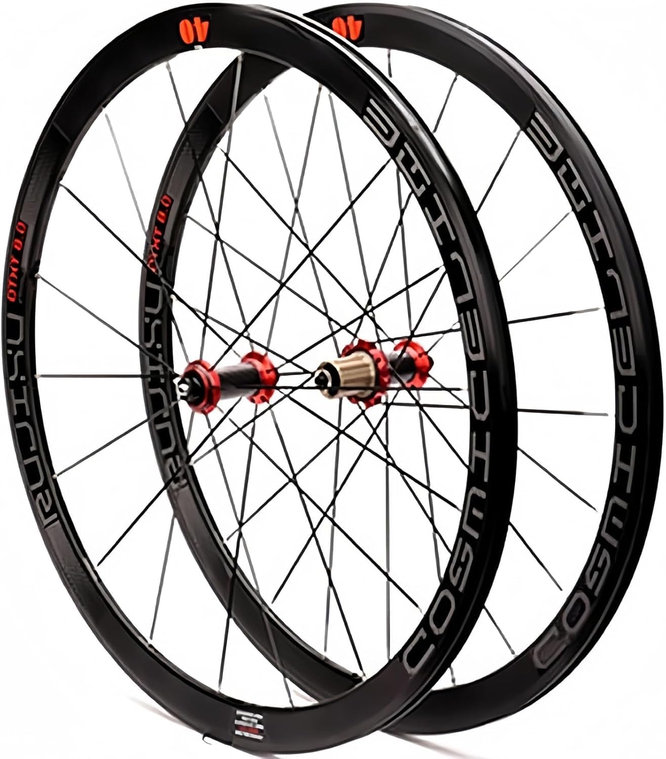 ZXGSXIOU Front and Rear Wheel for 700C Bicycle, 40 mm Depth, Clincher, Carbon Road Bike Wheelset, V/C Brake Rim, Sealed Bearing