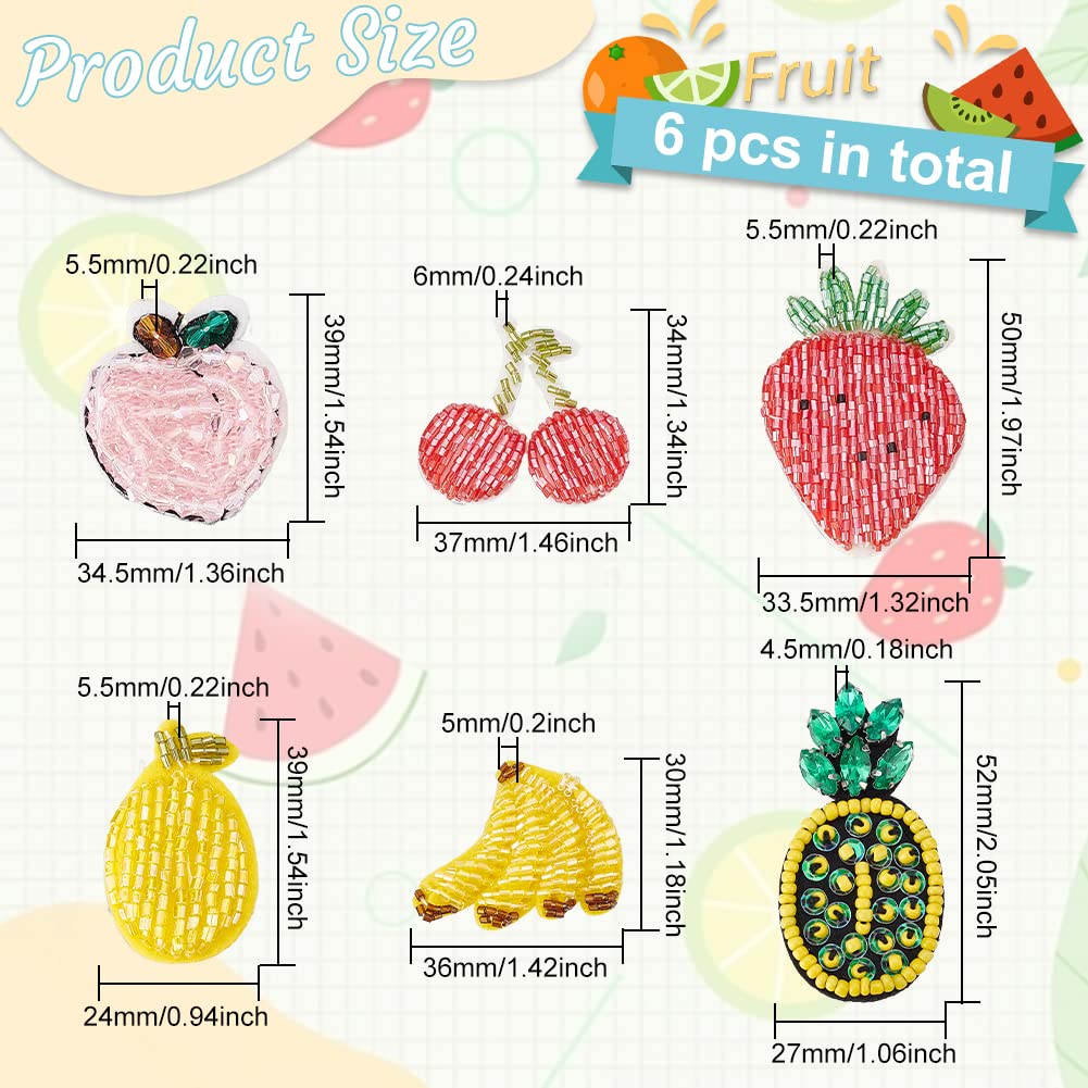 50 Patchs Au Crochet Motifs Fruits - Fraise, Cerise, Myrtille - Pour Customiser Vêtements, Sacs, Déco - 4
