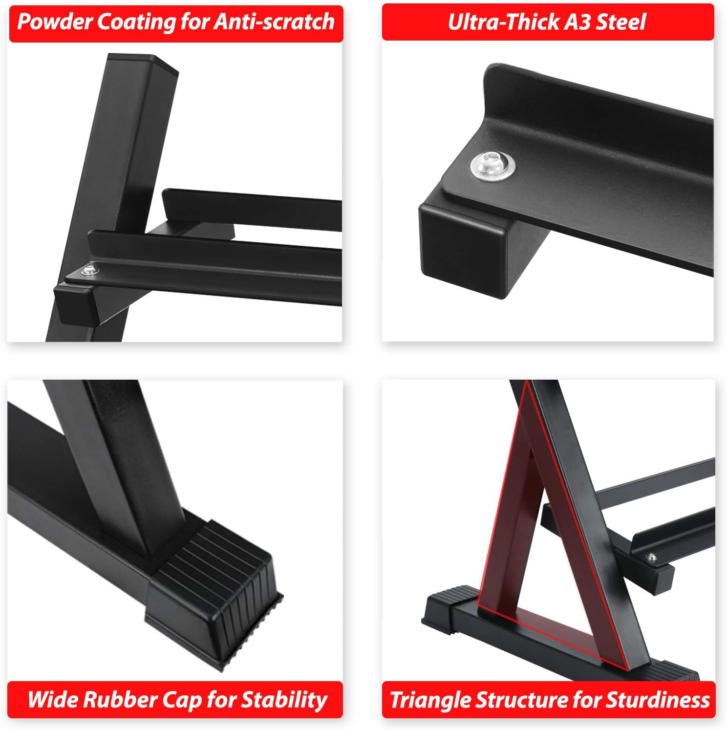 AKYEN 3 Tier Dumbbell Rack Stand Only for Home Gym, Weight Rack for Dumbbells (1100 Pounds Weight Capacity, 2020 Version) : Sports & Outdoors