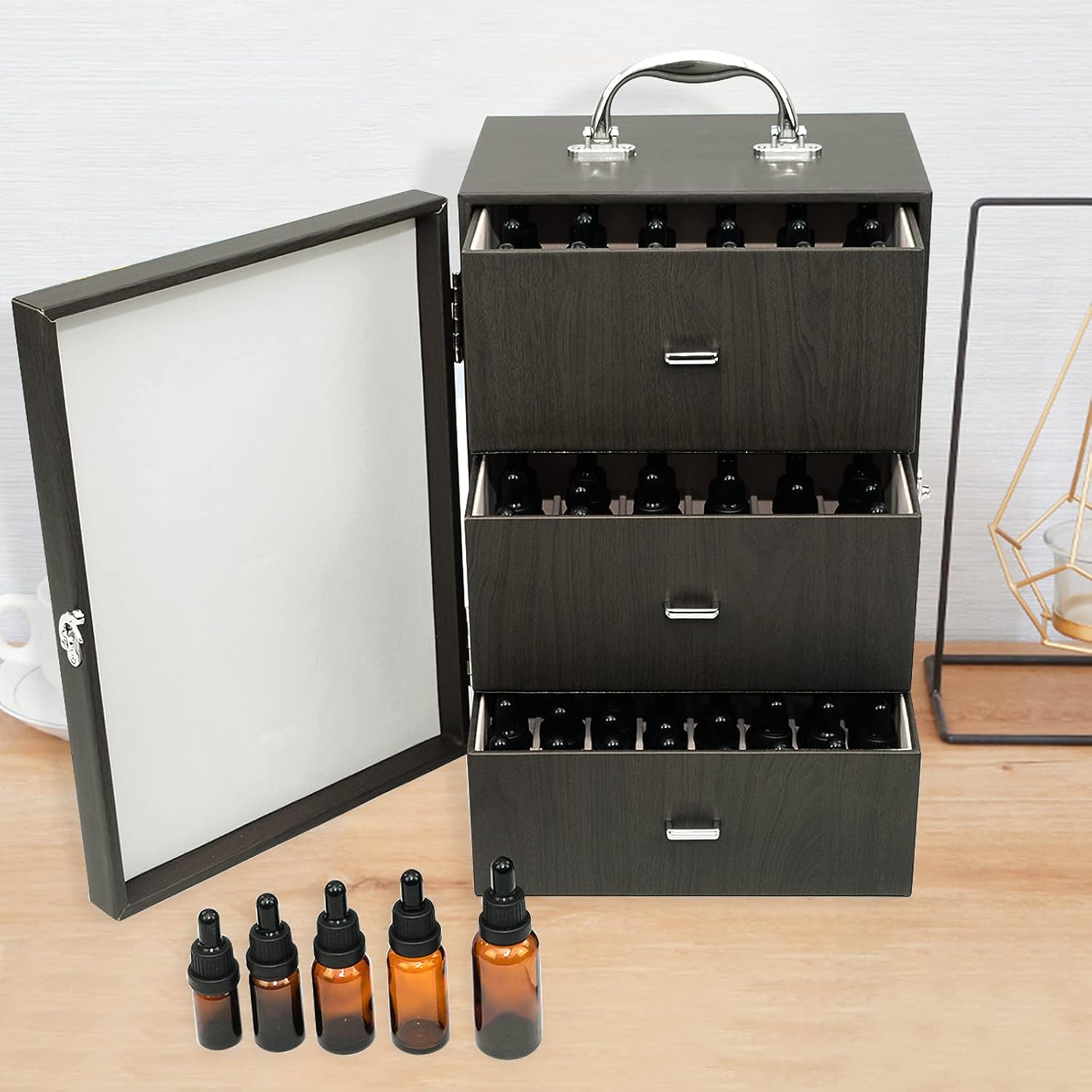 OUUTMEE Essential Oil Box-88 Slots Essential Oil Storage Box - Hold 5 10 15 20 30 ML Leather Premium Travel Box Suitable for Young Living and Doterra Bottles : Beauty & Personal Care