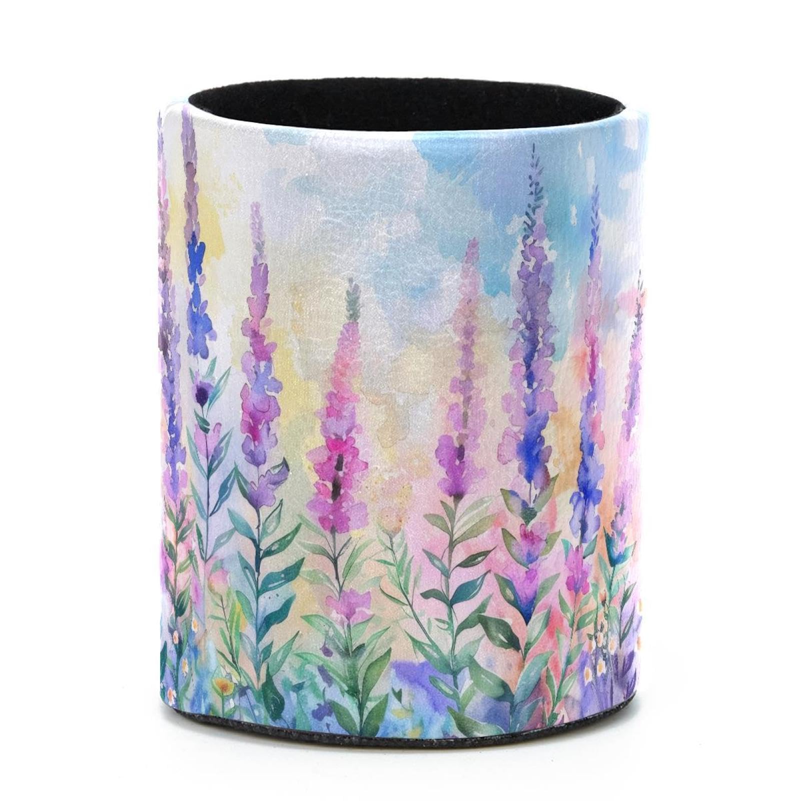 VAPOKF Round Pencil Holders for Desk, Lavender and Wild Herbs Pen Holders Pen Pot Makeup Brushes Storage Desktop Stationery Supplies Organiser for Home Office