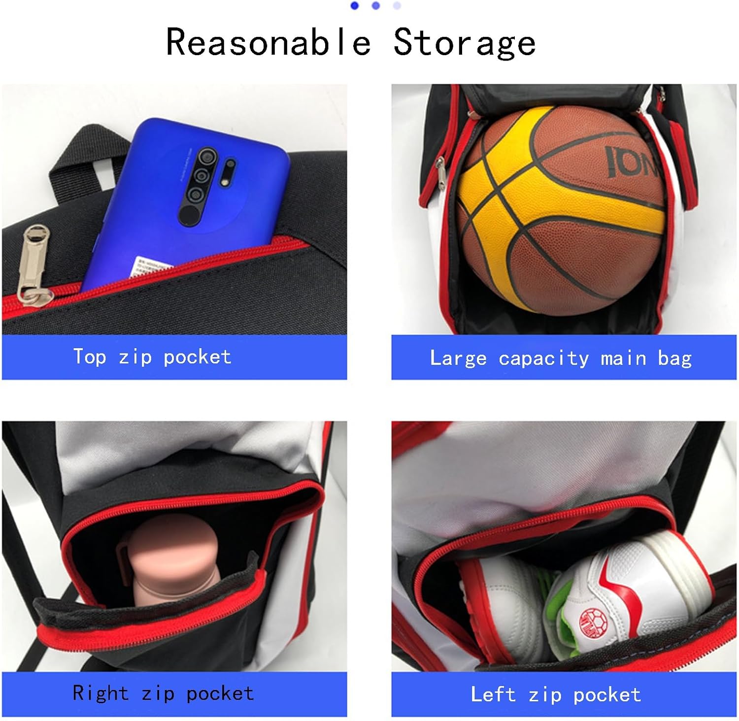 Baseball Equipment Bag Basketball Bag Sports Backpack Multi-Functional For Basketball Swimming Fitness Training Sports Travel Vacation Leisure Travel (Color : Medium, Size : 20-25L)