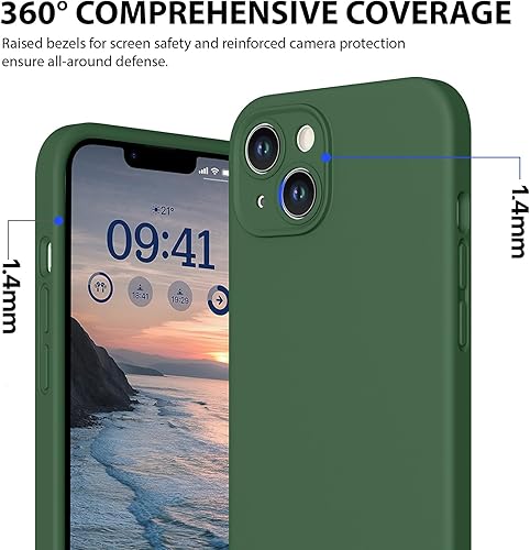 Miniatura 5 de CellEver Funda de silicona duradera para iPhone 13 con material mejorado, protección de cámara de grado profesional, protección contra caídas de
