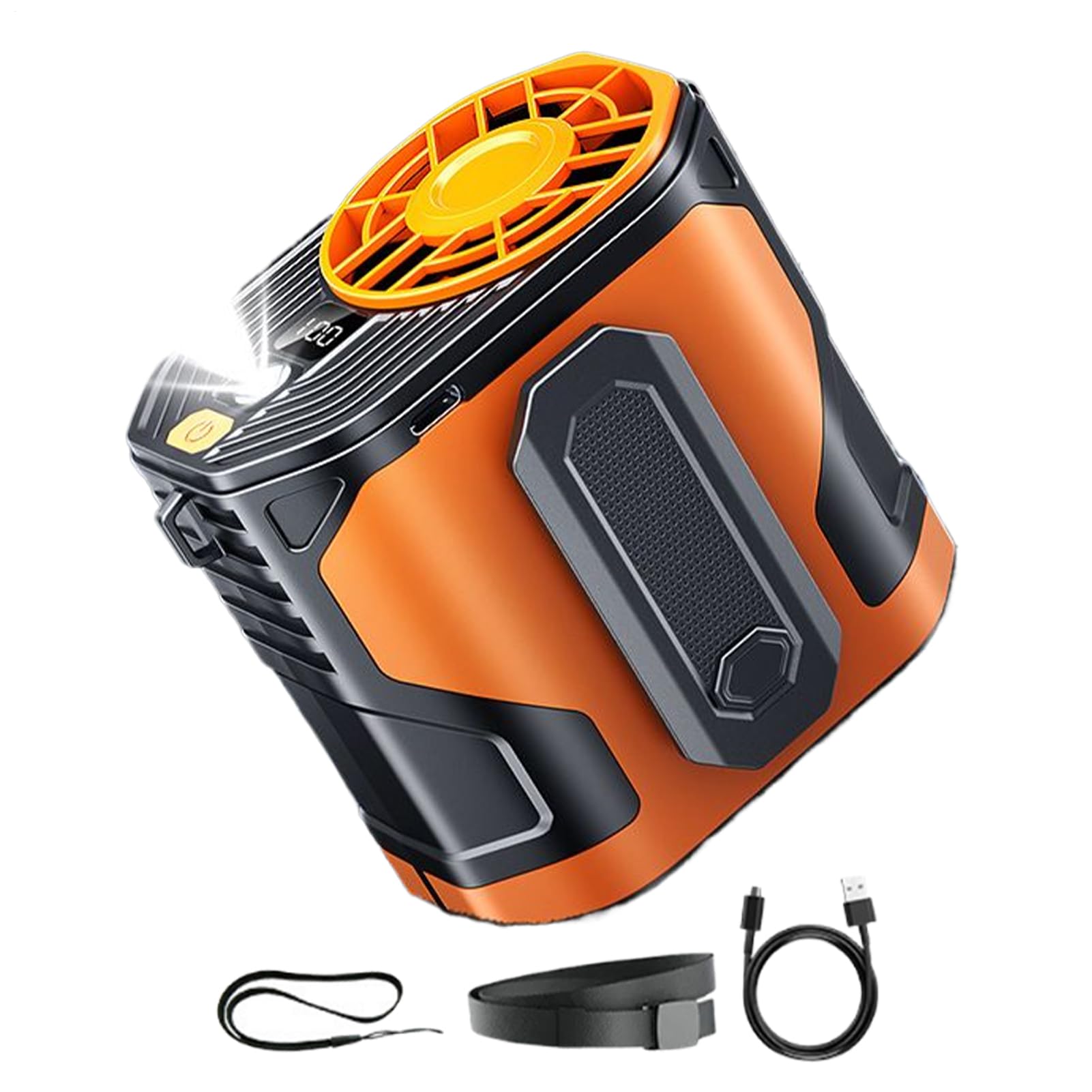 Ventilateur de taille portable rechargeable pour chantier et camping sous la chaleur