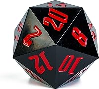 Vista 24 de 55mm dados de 20 lados DND, dados gigantes D20 D&D poliédricos grandes D20 con caja de regalo de dados para Dungeons and Dragons, juegos de mesa RPG