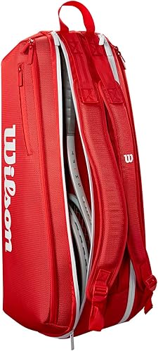 Miniatura 4 de WILSON 2025 Super Tour Rojo Raqueta de Tenis Bolsas - RojoBlanco