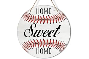 Yuzi-n Home Sweet Home Baseball Wreath Sign for Front Door