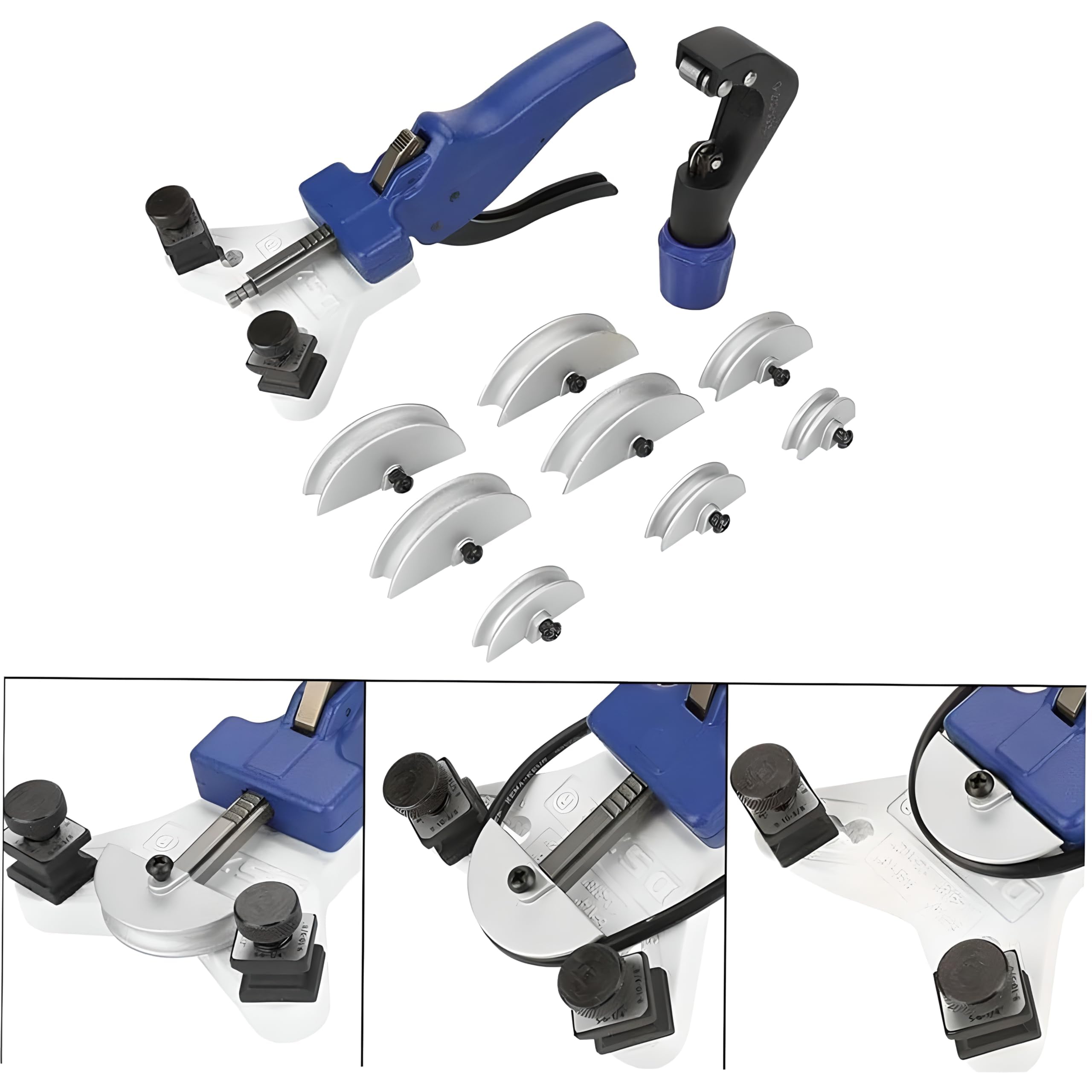 Zestaw giętarek do rur 6-12 mm, ręczna giętarka do rur miedzianych, kąt 0-90 stopni, z obcinaczem 4-28 mm, do rur miedzianych/aluminiowych