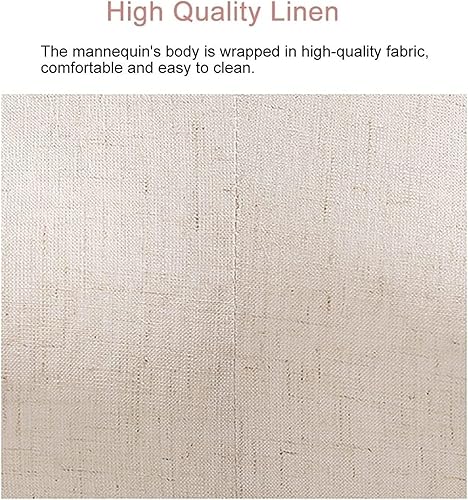 Miniatura 2 de Maniquí femenino de cuerpo completo con base de madera y cabeza de tela, soporte ajustable para bodas y exhibición de ropa (soporte para trípode 1,