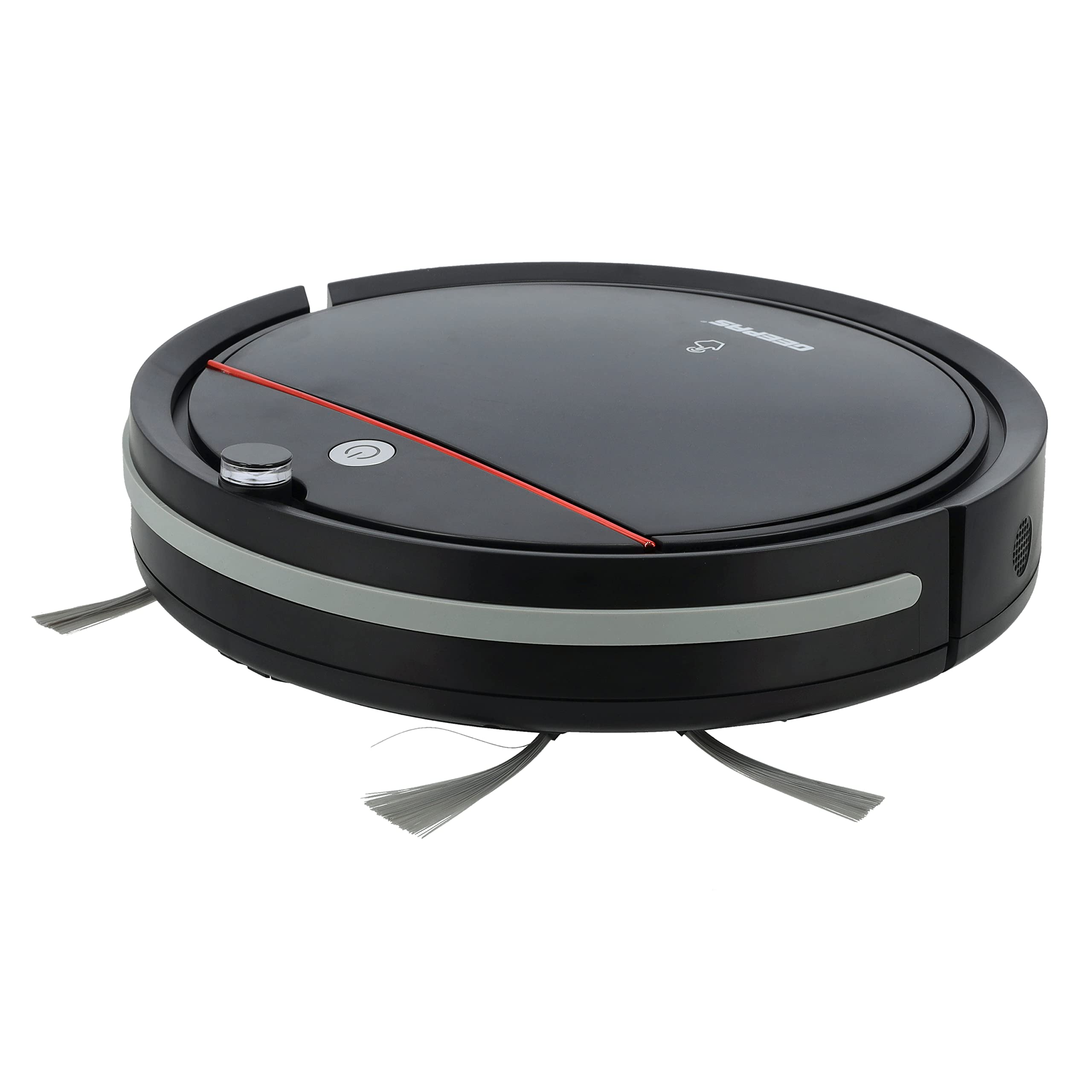 Geepas Robot Vacuum Cleaner, Cleaner with Remote Control, GRVC19031 Sweep, and Dry Mop Function Anti Drop Sensor Ideal for Pet Care, Hard Floor Low Pile Carpet, Black