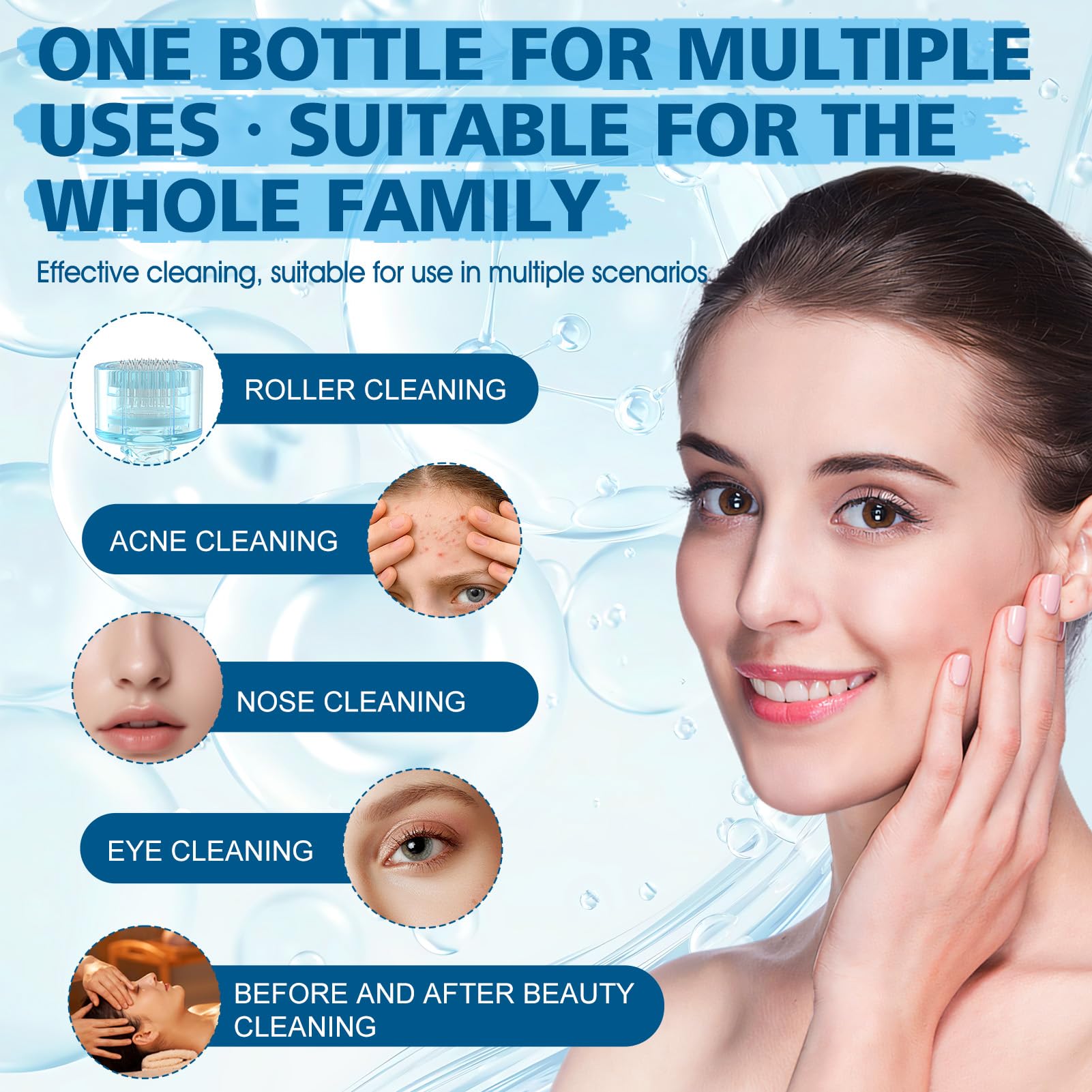 Derma Roller Cleaner, Microneedling Viso Roller Cleaner, Micro Needling Viso Cleaner Spray, Adatto per Microneedling Pen, Derma Roller, con Panno per la Pulizia, Pulizia Efficace-100ml