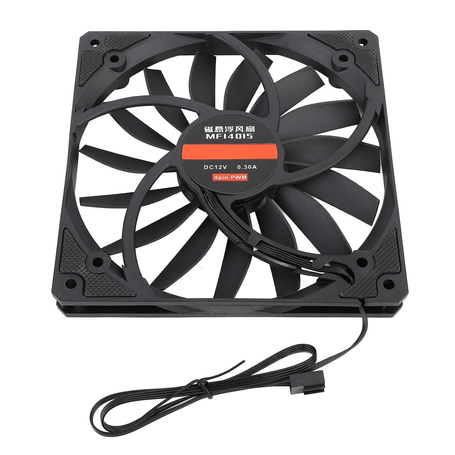 Zopsc Ultra Thin 140mm PWM Fan, Quiet Cooling PC Fan with MFDB Bearing, Easy Installation, for Computer Cases (Black), Zopsc4o1xkgiqtc-11