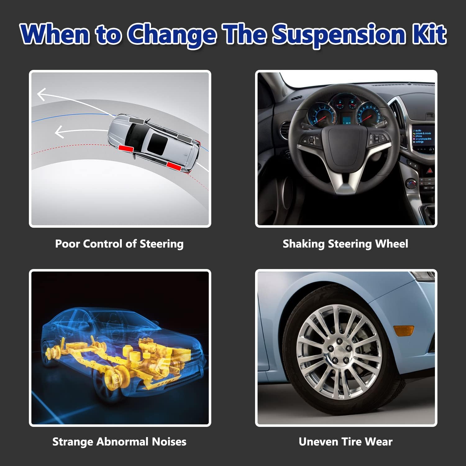 Control Arm, Replacement For Front Left Lower Control Arm with Ball Joint Suspension Kit Compatible With 2011-2016 Chevrolet Cruze, 2012-2017 Buick Verano - Driver Side