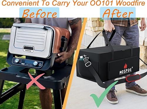 Miniatura 2 de Bolsa de transporte para horno de pizza para horno Ninja OO101 Woodfire 8 en 1 al aire libre, se adapta a Ninja Woodfire BBQ Smoker Outdoor Pizza