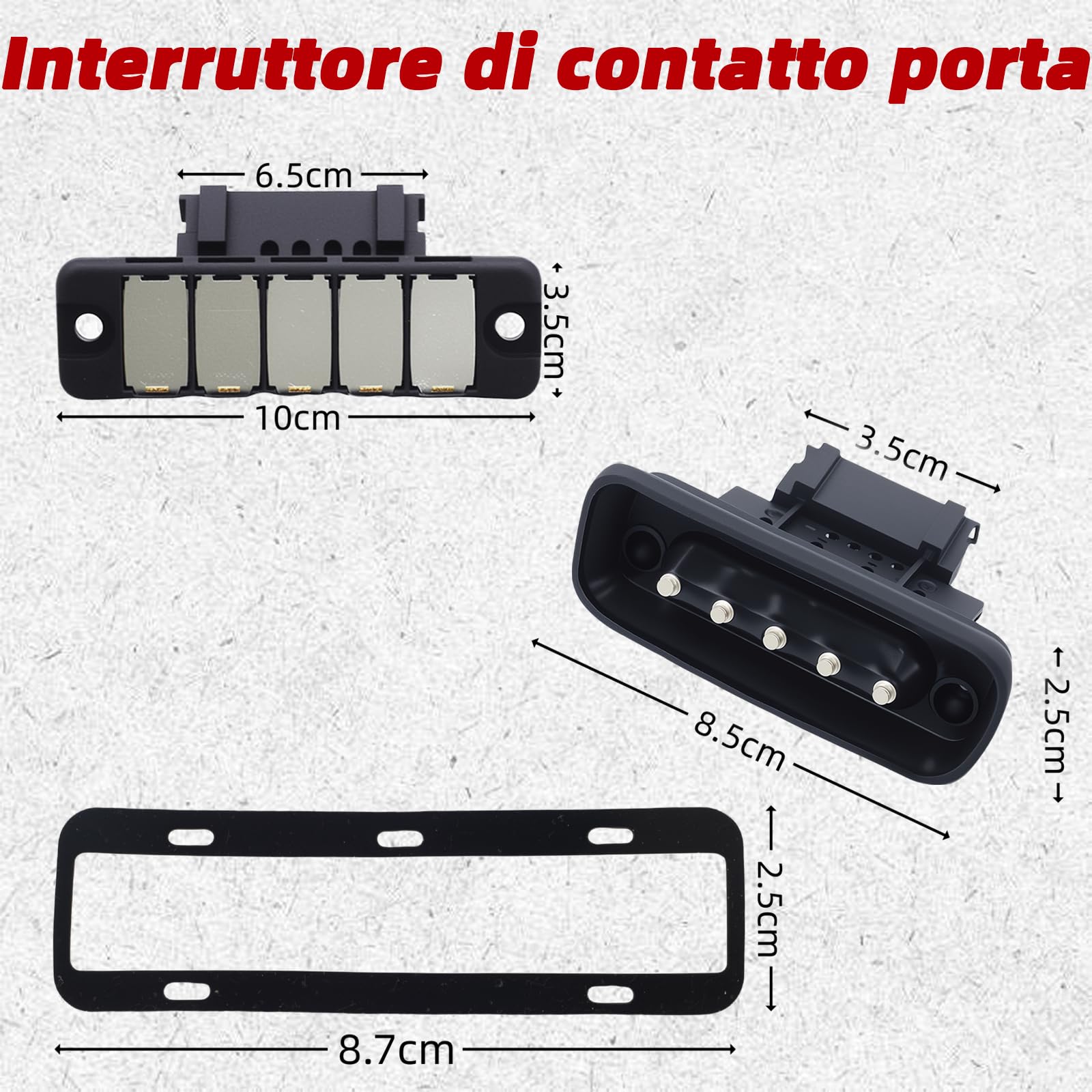 Interruttore di contatto porta a 5 poli – adatto per Mercedes Classe V W447 / Vito W447 / Marco Polo W447 / Viano W639 / Vito W639 / Sprinter W907 W910 (907, 910) – Interruttore di contatto