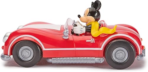 Miniatura 4 de Disney Store Coche de control remoto vintage oficial de Mickey Mouse para niños, rojo brillante, convertible Roadster con luces y sonidos, divertido