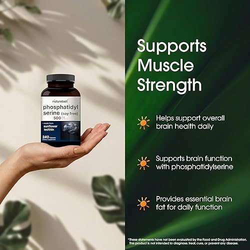 Miniatura 4 de NatureBell Phosphatidylserine 500mg - 240 Capsules - Brain Health Support for Men & Women* - Bioavailable Sunflower Lecithin - Easy-to-Swallow
