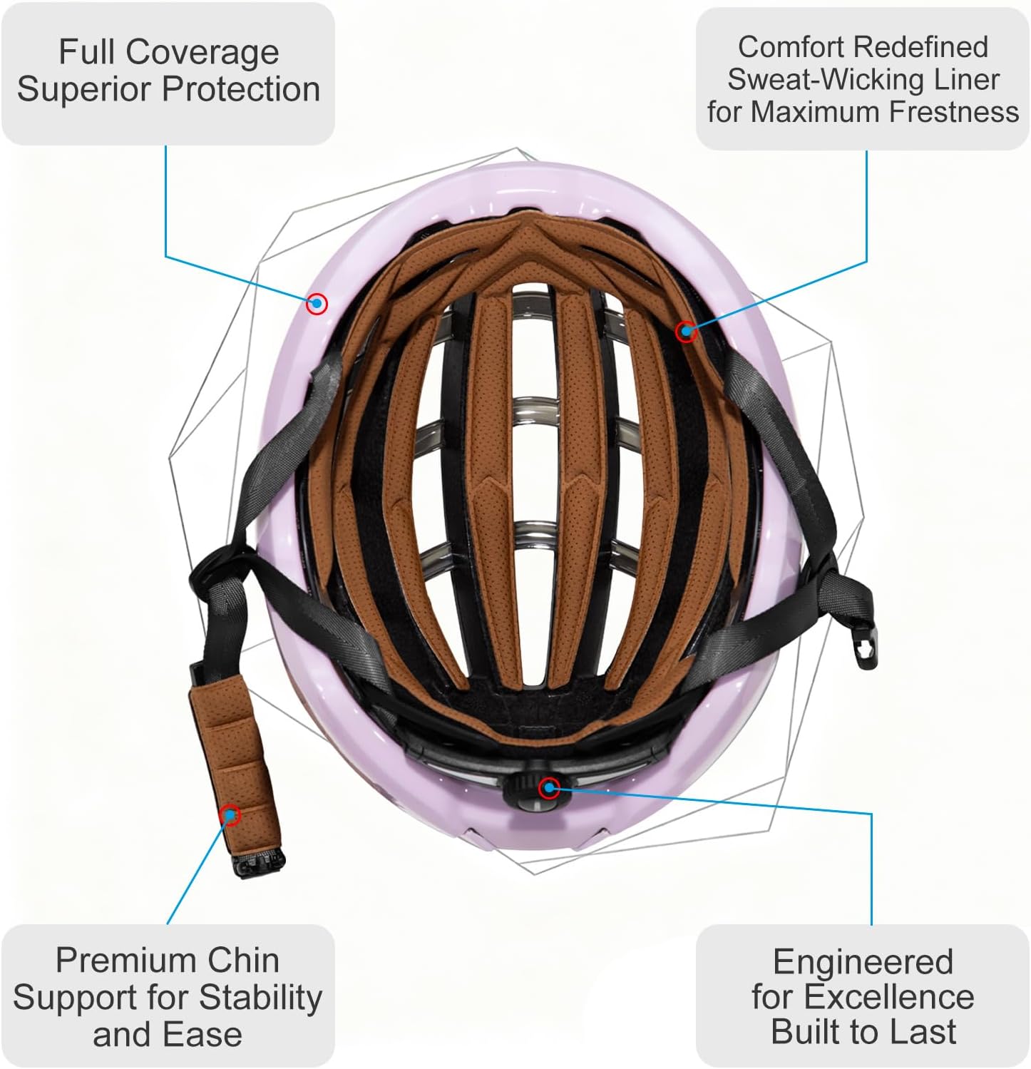 KINGBIKE Bike Helmet for Adult Men Women Youth Road Commute Mountain Cycling Helmets with Replaceable Padding Lightweight 2 Sizes 20.4"-24"(52-61cm)