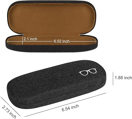 Miniatura 6 de Estuche rígido para lentes con paño de limpieza, unisex, para lectura, para mujeres y hombres, Negro -