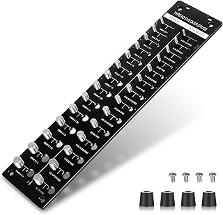 Nut and Bolt Thread Checker,Thread Checker,Bolt and Nut Identifier Gauge with Rulers,28 Male Female Gauges-14 Inch & 14 Metric Board Thread Gauge Suitable for Hanging (Black)