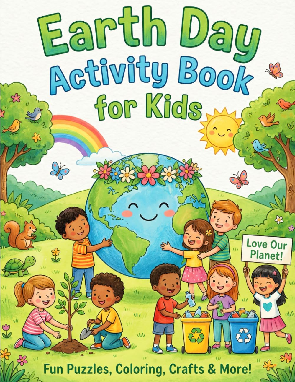 Earth Day Activity Book for Kids: Fun & Educational Puzzles, Coloring Pages, Mazes, Word Searches & Eco Games to Celebrate Our Planet