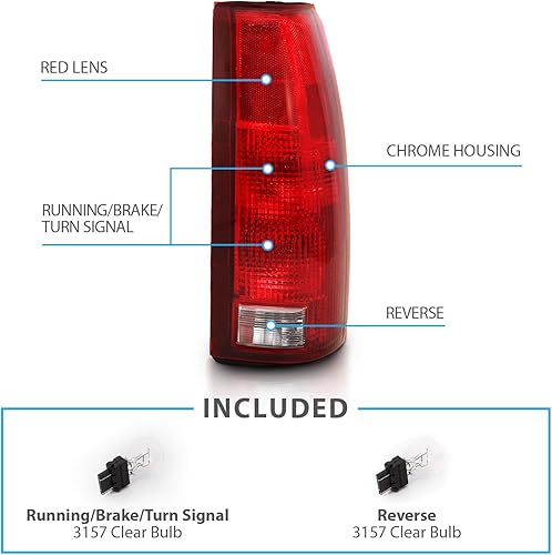 Miniatura 5 de AmeriLite Par de luces traseras halógenas de repuesto para Chevy GMC CK Silverado Sierra Truck Tahoe Suburban OE 1988-2000 + placa de conector de