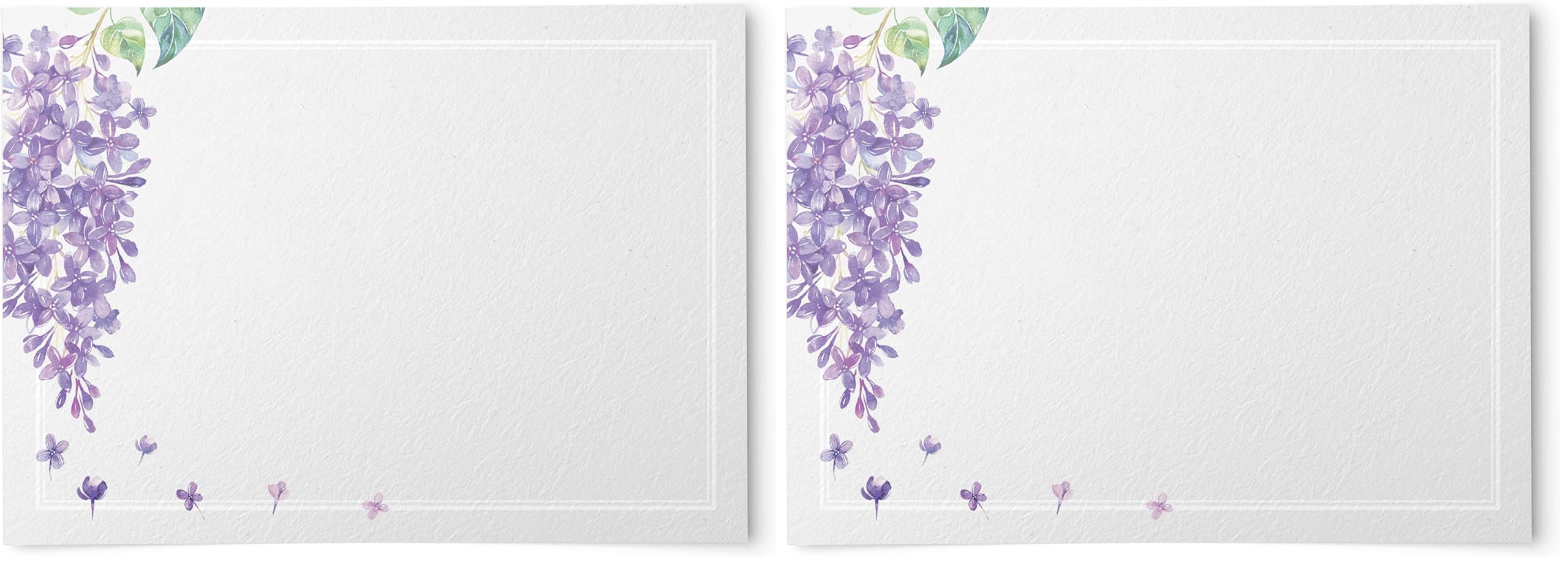 Floral Lilac Note Cards, Thick Heavy Cardstock A6, 4 x 6 inches, The Gift Collection, Set of 48 (Pack of 2)