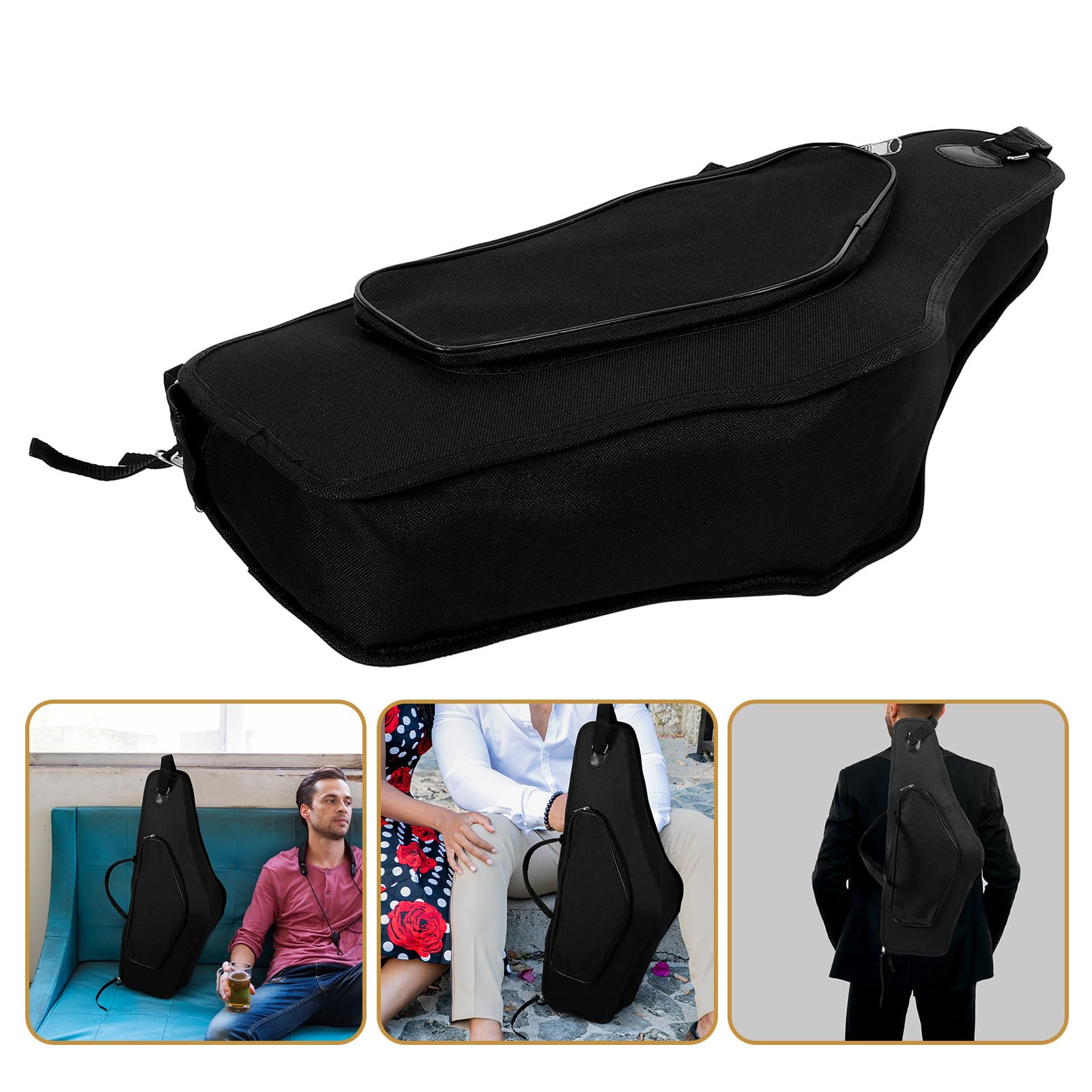 Didiseaon Custodia Per Sassofono Contralto e Imbottita Doppie Tracolle Regolabili, Borsa Portatile Per Strumenti a Fiato, Manico Rinforzato Per Trasporto Comodo e Uso All’aperto