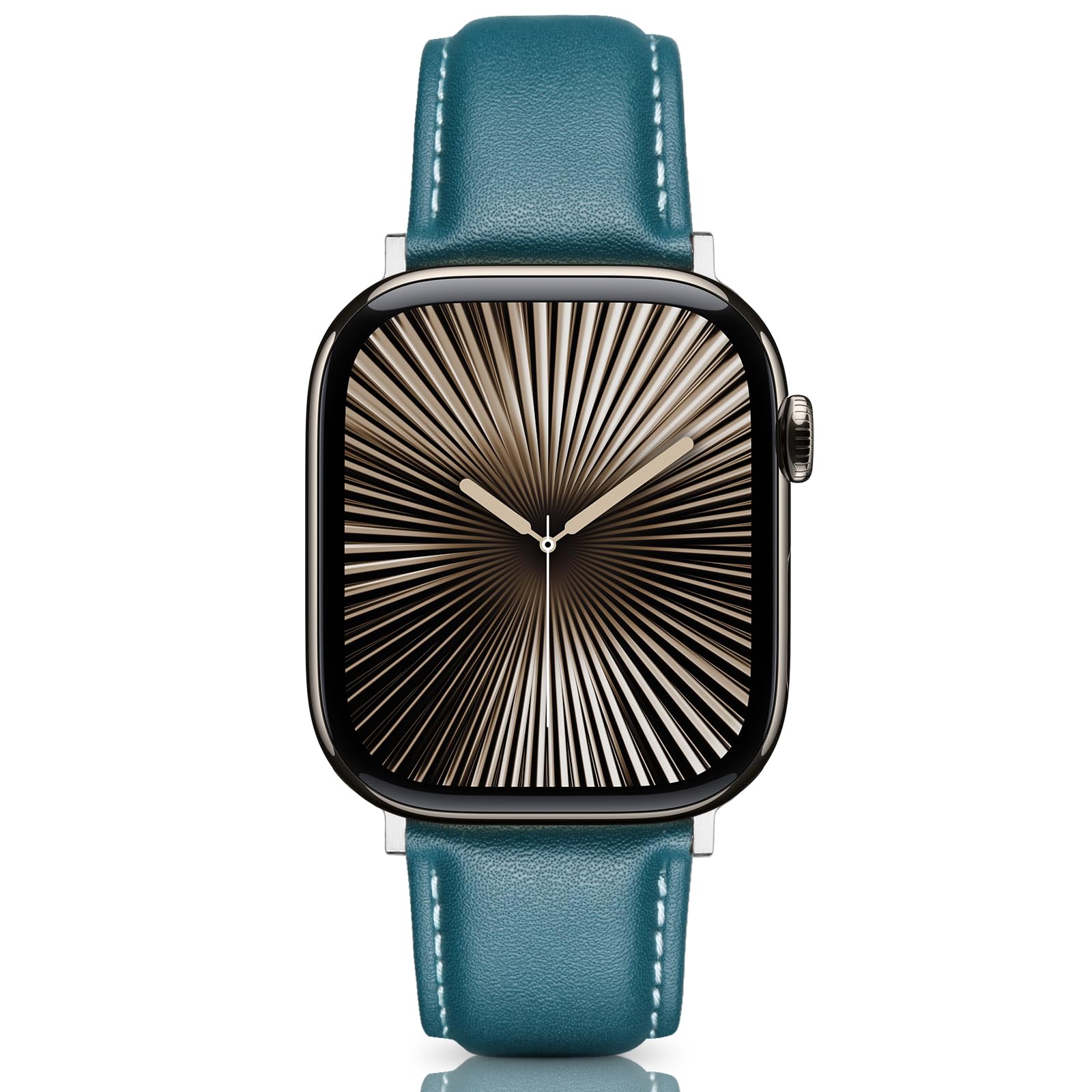 Eyamumo Compatible for Apple Watch Band 42mm (Series 10) 41mm 40mm 38mm, Elegant Top Grain Genuine Leather Band Replacement Strap Compatible with Apple Watch Series 10 9 8 7 6 5 4 3 2 1 SE Women Men