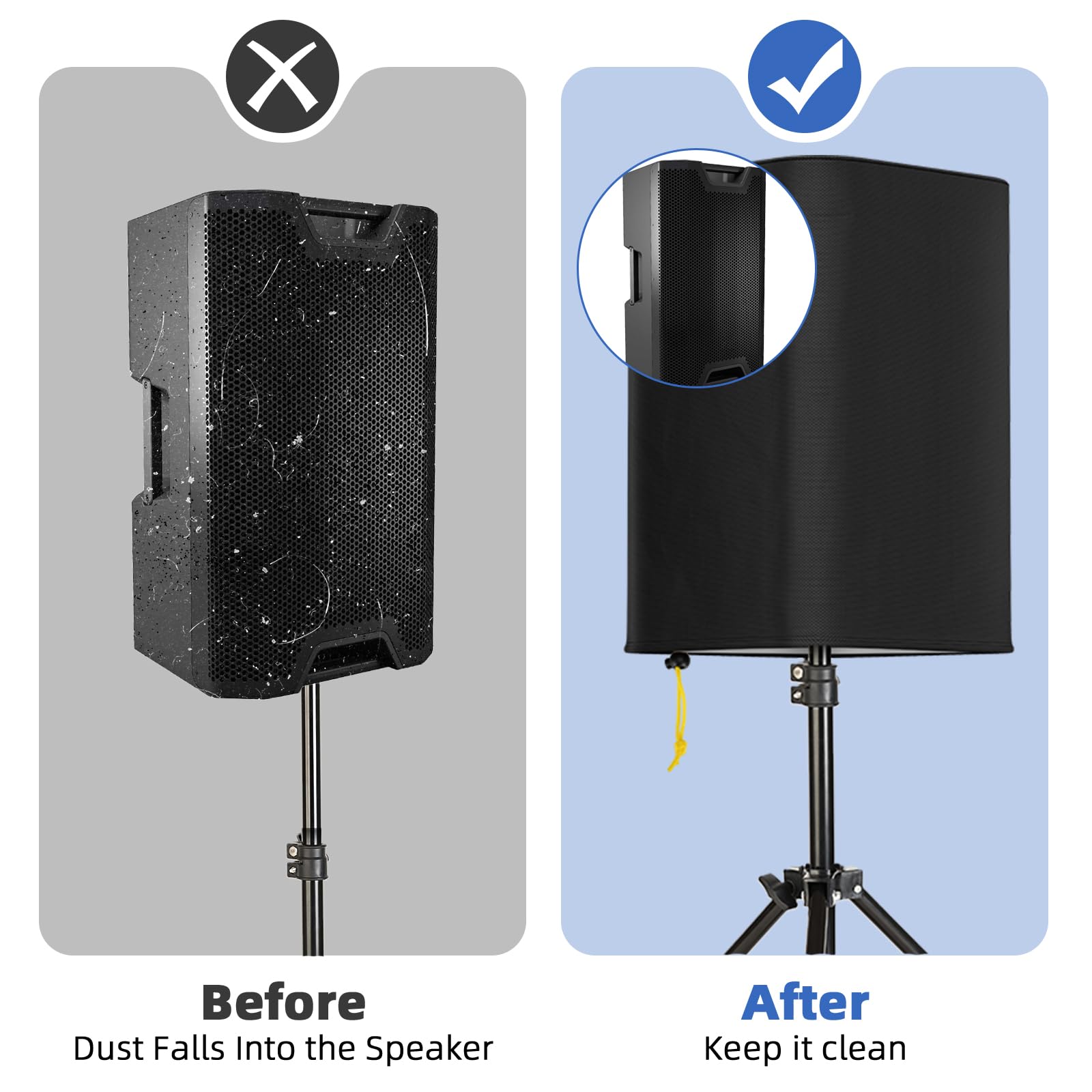 Funda para altavoz PA/DJ de 12 pulgadas para altavoz alimentado montado en el soporte, paquete de 2 fundas para altavoces al aire libre, tela Oxford gruesa 600D, impermeable, protección UV, a