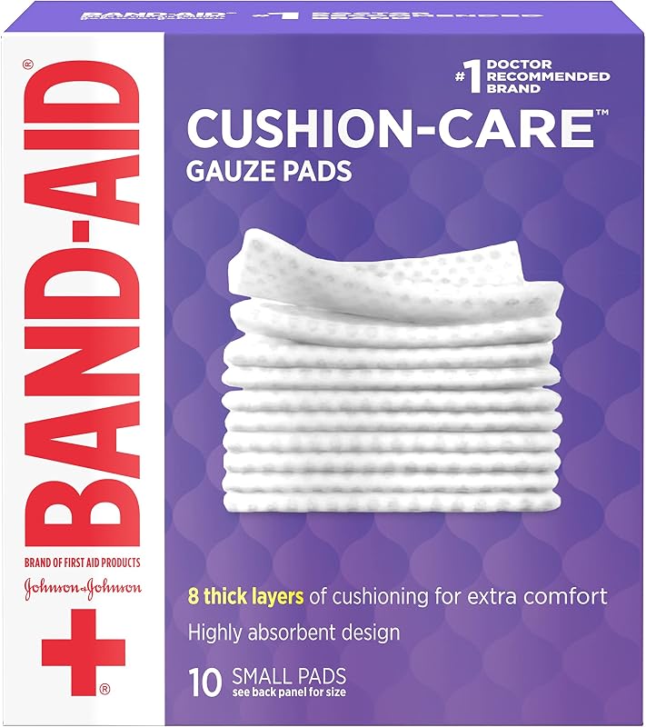Band-Aid Primeros Auxilios Almohadillas de gasa pequeñas, 2 x 2 pulgadas, 10 unidades (paquete de 6)