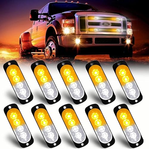 Miniatura 1 de Teguangmei Luces estroboscópicas de emergencia, 4 luces LED estroboscópicas de advertencia de emergencia, luces intermitentes de emergencia