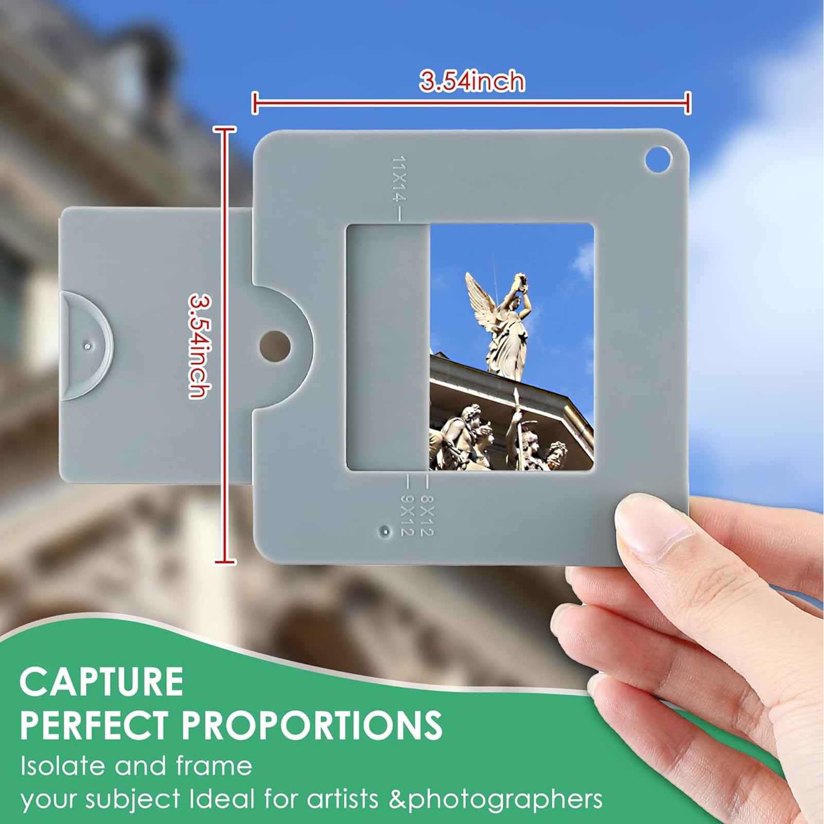 Motivsucher für Zeichnen - Farbisolations View Catcher - Tragbarer Sucher mit Schiebemechanismus für Malerei Fotografie Naturliebhaber Outdoor Abenteurer Garten Erkundung Camping