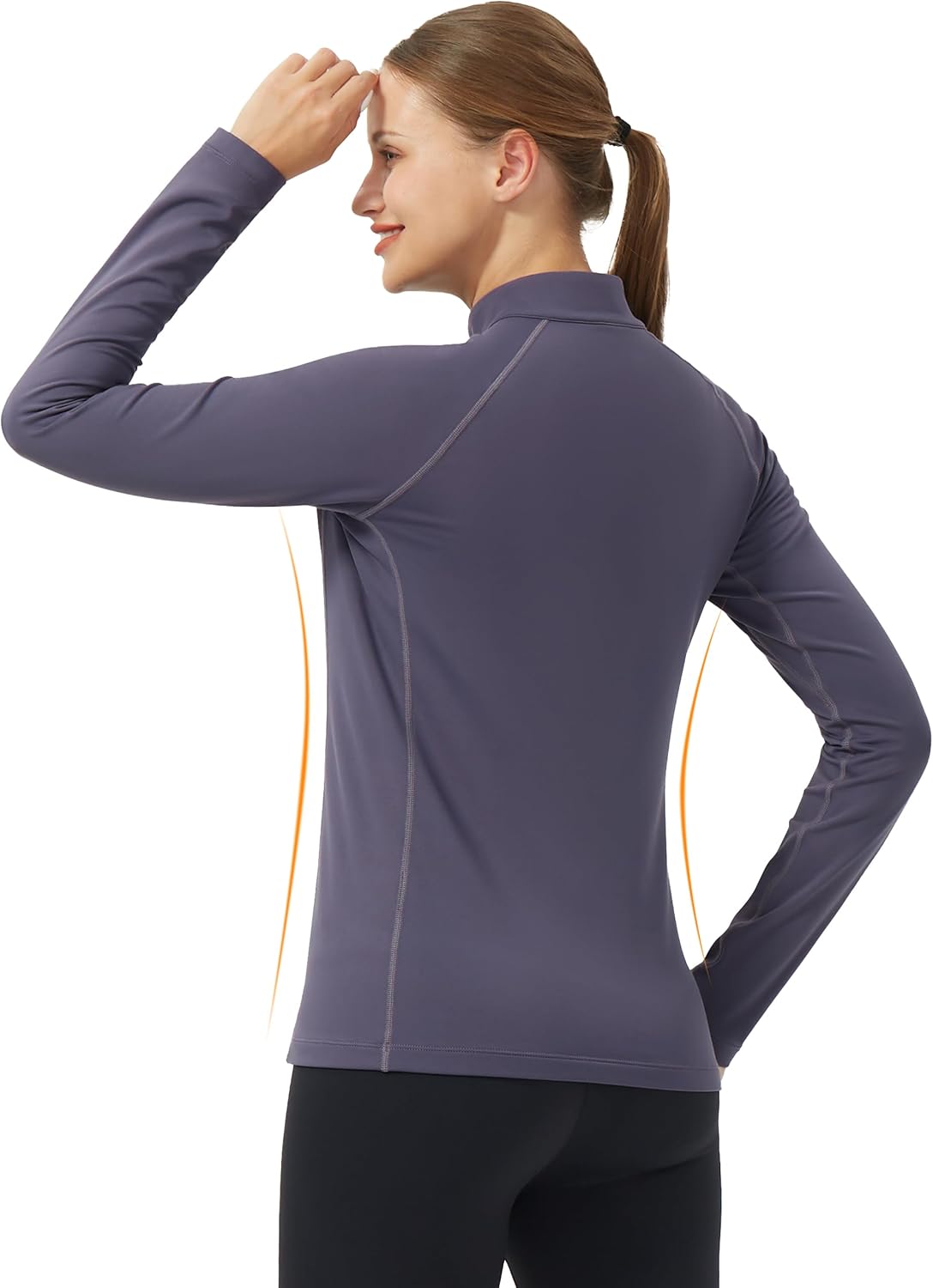 Pioneer Camp Women's Quarter Zip Pullover Long Sleeve Thermal Fleece Lining Lightweight Athletic Tops for Running Golf - Image 2