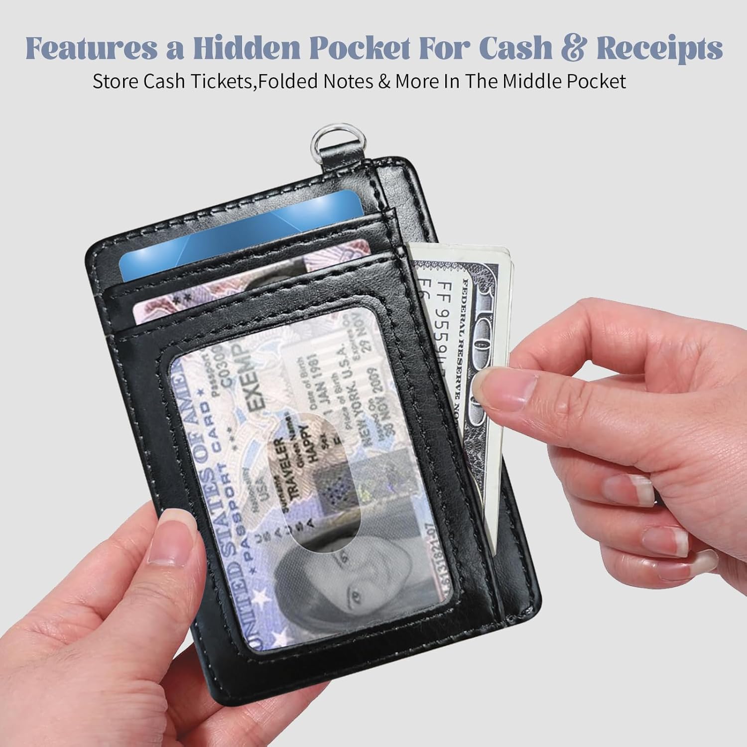 Sunset Beach Palm Trees Theme Credit Card Holder Slim Wallet With Zipper Pocket Front Pocket PU Leather Credit Card Organizer RFID Blocking Card Holder Wallets for Men & Women - Image 4