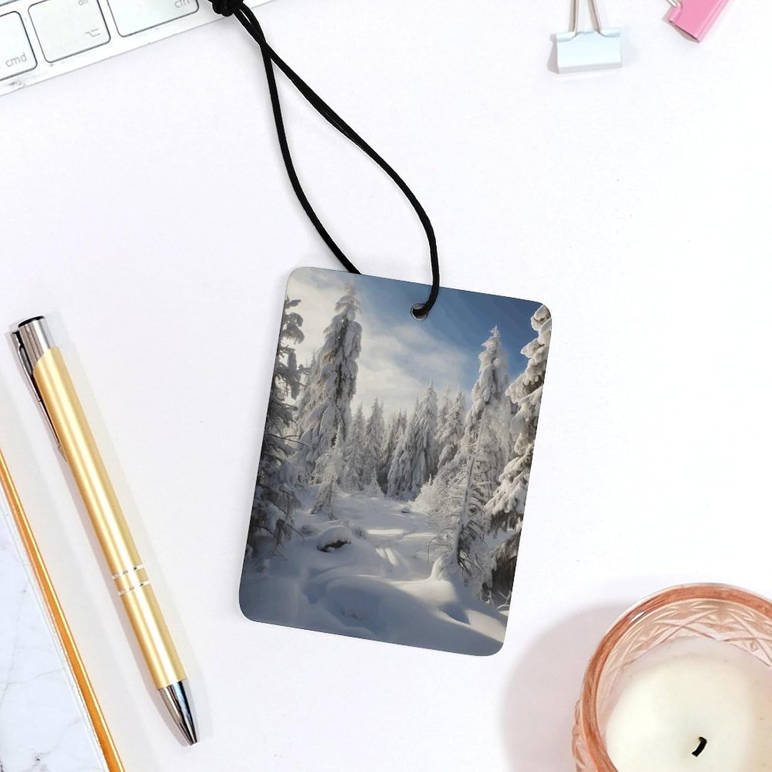 5 Pcs Car Air Fresheners Hanging Air Freshener Snow Covered Pine Trees Hanging Scented Cards Fragrance Scented Cards for Car Car Aromatherapy Tablets for Car