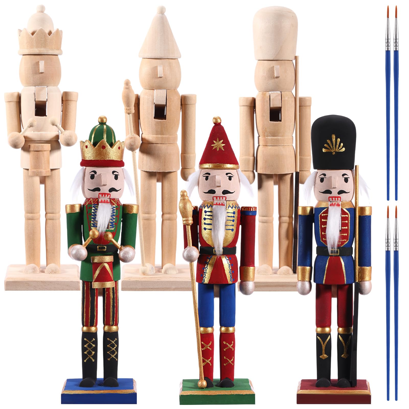 Nutcracker Set Snapklik.com : Vercraft 6 Set Large Christmas Wooden Unfinished ...